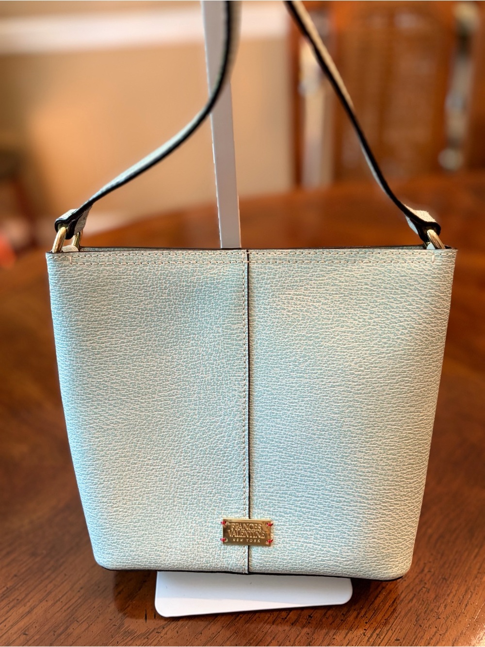 Frances Valentine Icy Blue Leather Shoulder/ Crossbody Bag - Like New